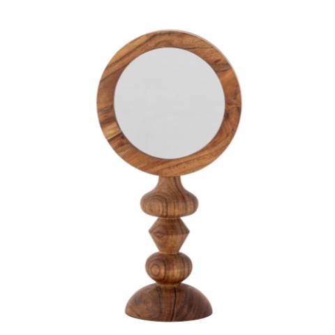 Malukka Miroir de table, Marron, Acacia