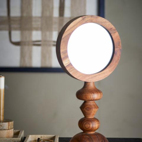 Malukka Tischspiegel, Braun, Akazie