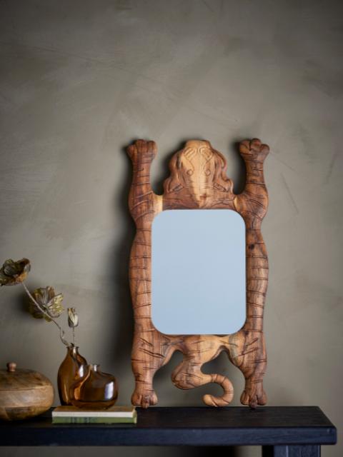 Marga Miroir mural, Marron, Acacia