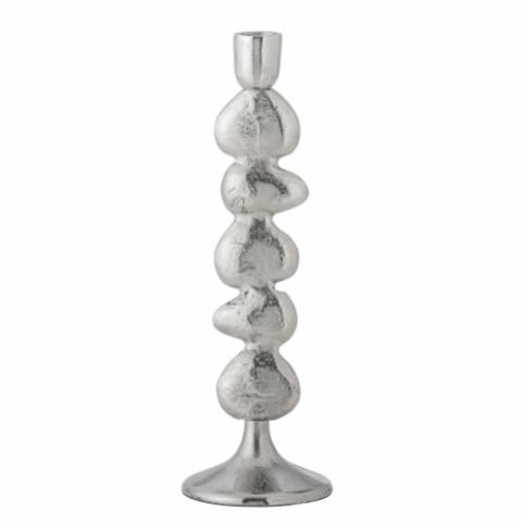 Metina Candle Holder, Silver, Aluminum