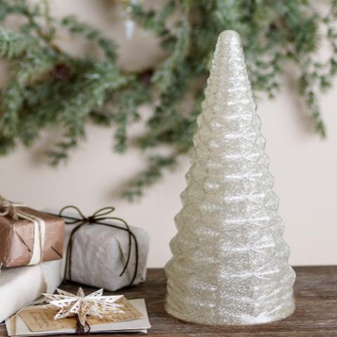 Emilius Arbre déco, Blanc, Verre recyclé