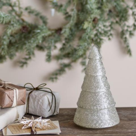 Emilius Arbre déco, Blanc, Verre recyclé