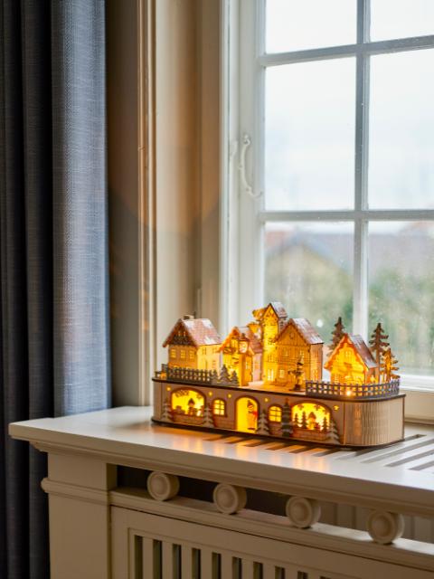 Norwich Deko m/lys, Natur, Krydsfiner