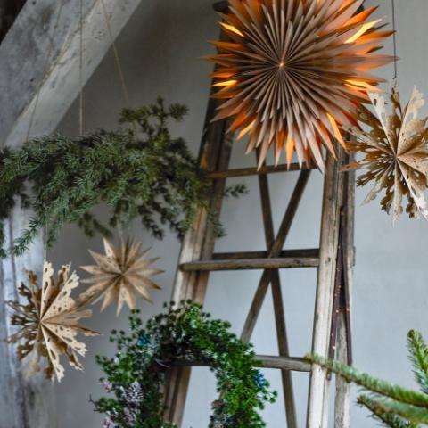 Elijas Stjerne m/lys, Brun, FSC® Mix, Papir