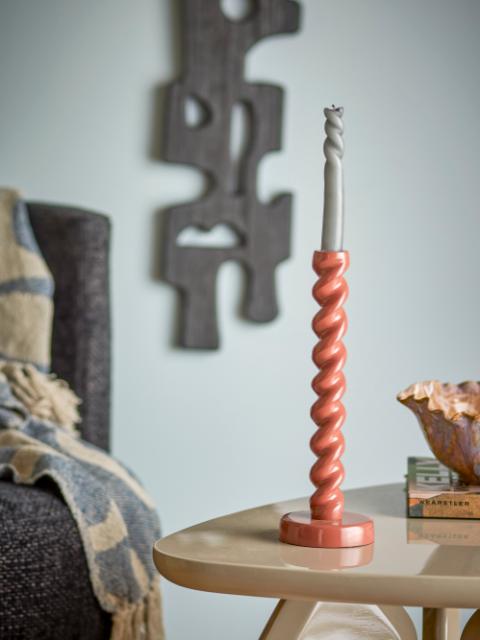Diza Candle Holder, Brown, Aluminum