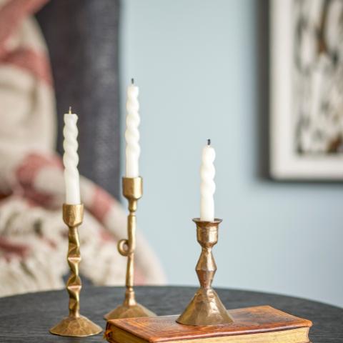 Efsa Candle Holder, Brass, Metal