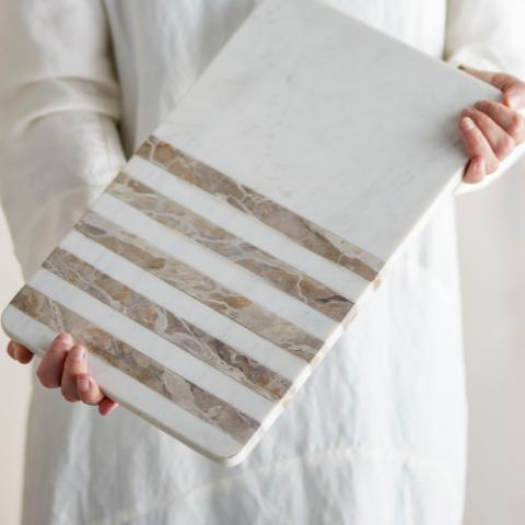 Novelle Cutting Board, White, Marble
