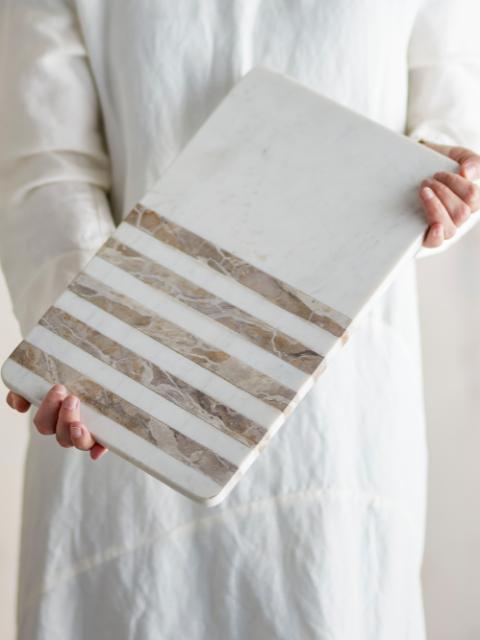 Novelle Planche à découper, Blanc, Marbre