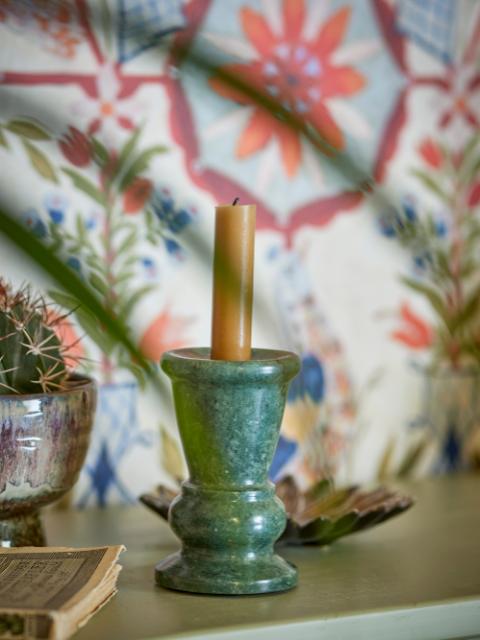 Sicilia Candle Holder, Green, Marble
