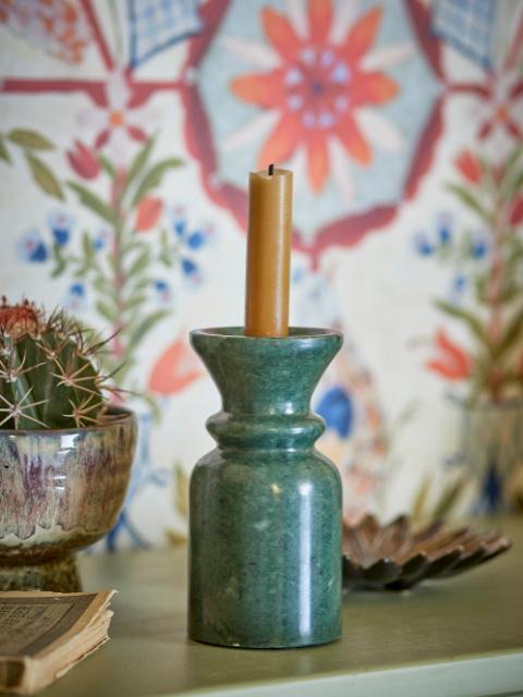 Sicilia Candle Holder, Green, Marble