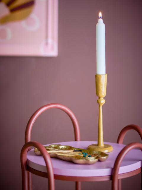 Eber Candle Holder, Yellow, Metal
