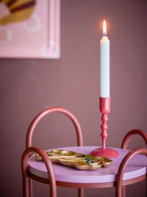 Eber Candle Holder, Red, Metal