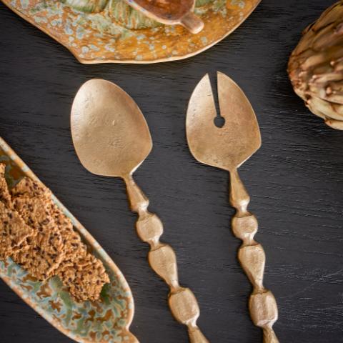 Edi Couverts à salade, Brass, Métal