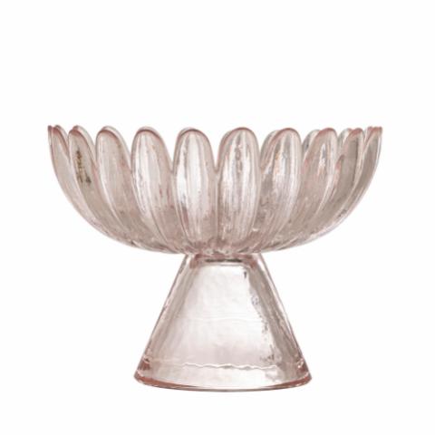 Nalu Sockelschale, Rose, Glas