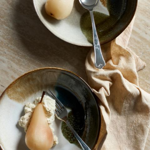 Jules Plate Deep, Green, Stoneware