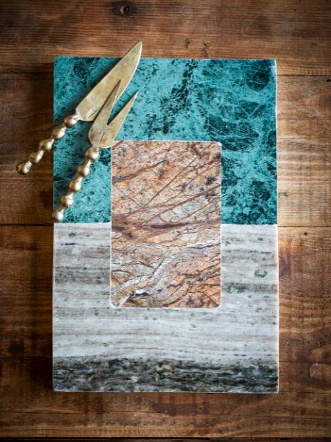Ketil Cutting Board, Green, Marble
