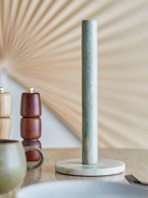 Emy Kitchen Paper Stand, Green, Marble