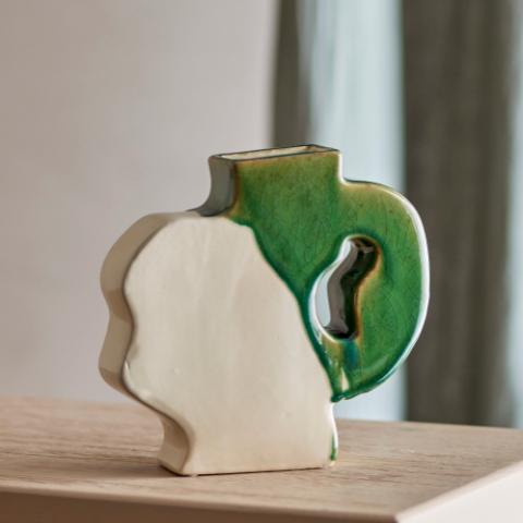 River Vase, Green, Stoneware
