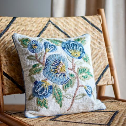 Hanna Cushion, Blue, Cotton OEKO-TEX®