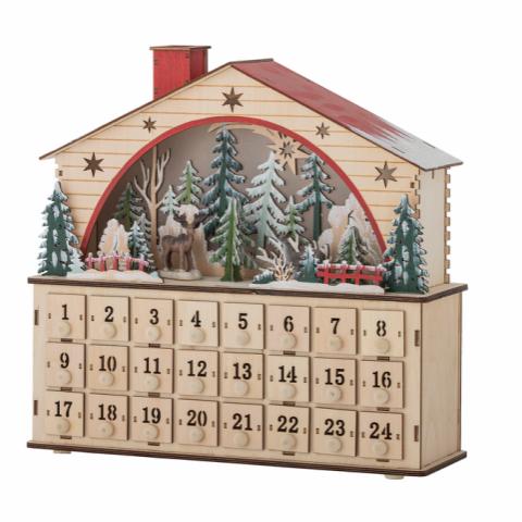 Melvin Kalender mit Licht, Natur, Sperrholz