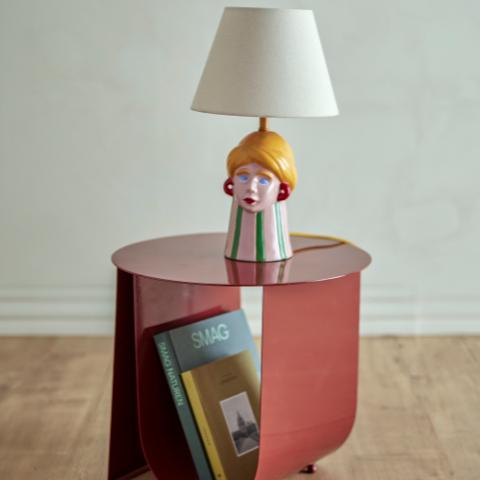 Cher Side Table, Red, Metal