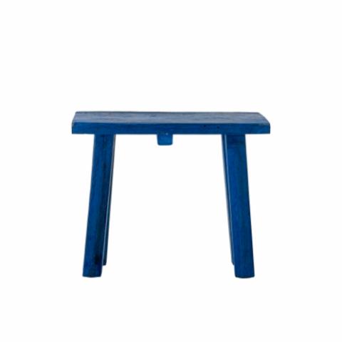 Porir Pedestal, Blue, Reclaimed Wood