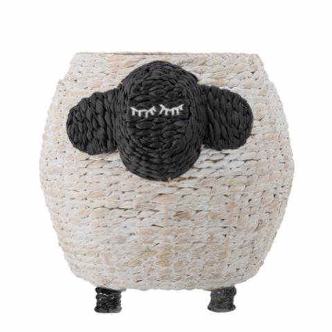 Dolly Basket, White, Water Hyacinth
