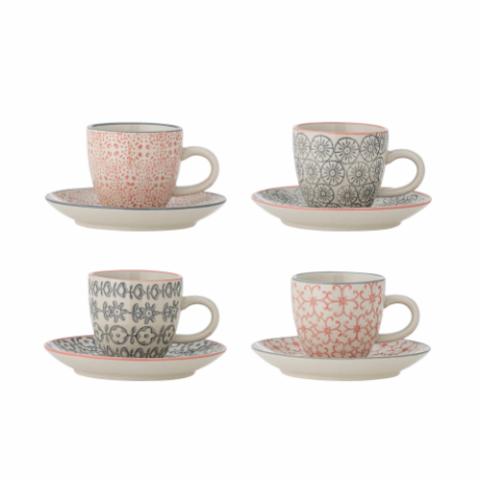 Cécile Tasse à expresso et soucoupe, Multicolore, Grès