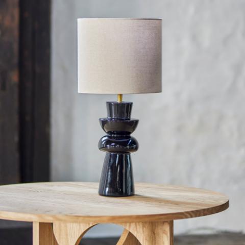 Lio Lampe de table, Noir, Grès
