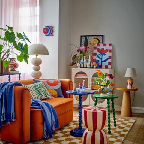 Vrea Table d'appoint, Multicolore, Métal