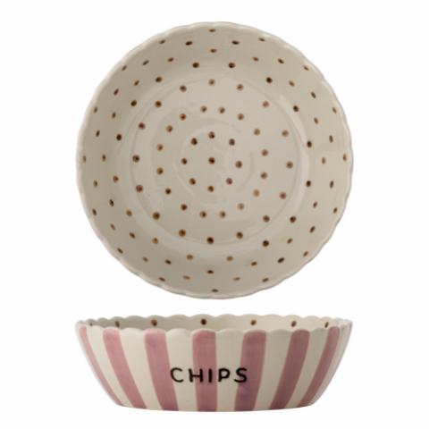 Chip Bowl, Rose, Stoneware