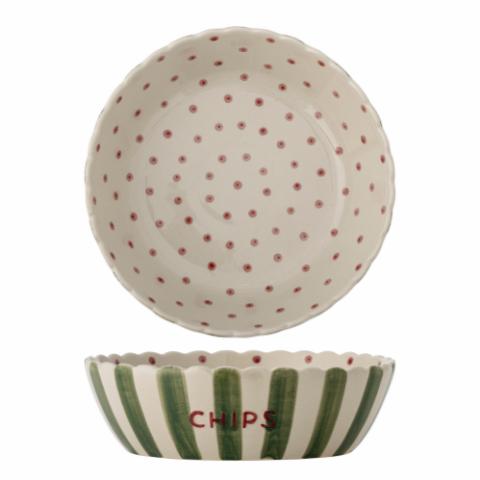 Chip Bowl, Green, Stoneware