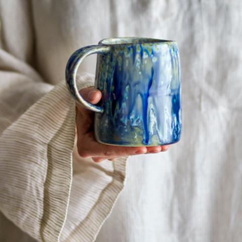 Yori Mug, Bleu, Grès