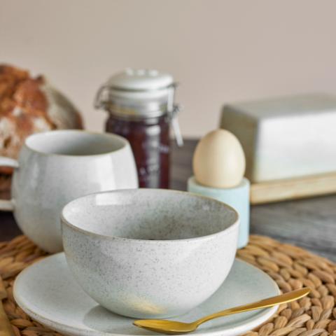 Addison Ensemble de Vaiselle, Blanc, Grès