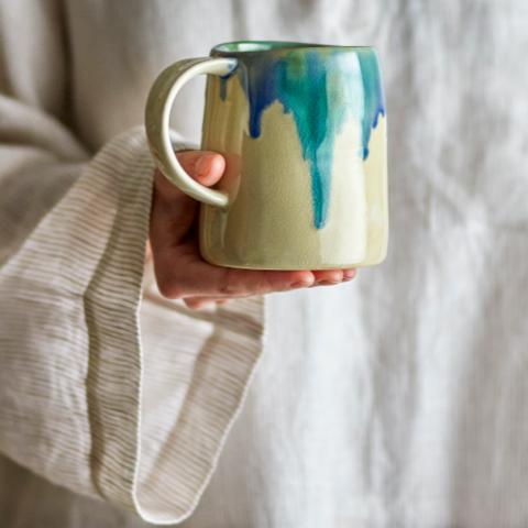 Yori Mug, Bleu, Grès