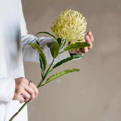 Needle Flower Stem, Yellow, Artificial Flowers