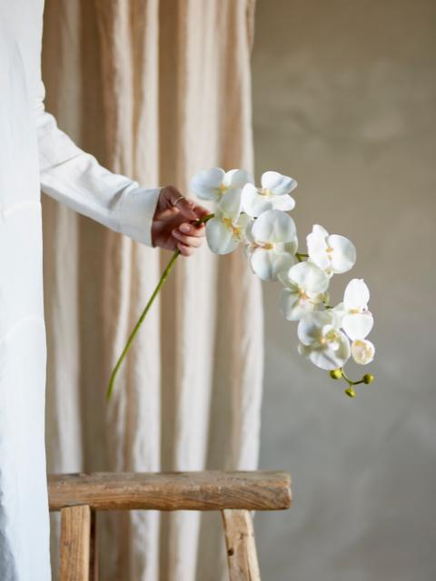 Orchid Stem, White, Artificial Flowers