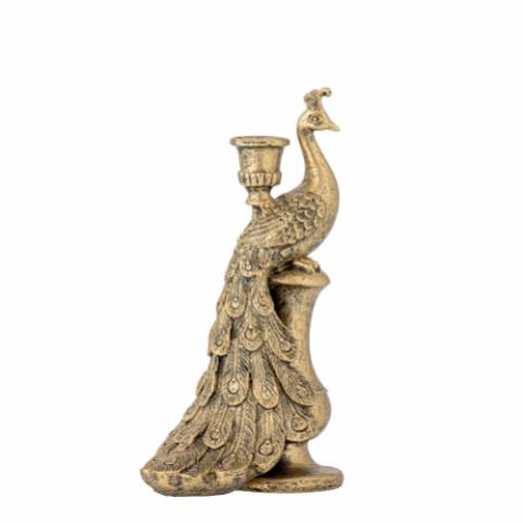 Tausi Candle Holder, Gold, Polyresin