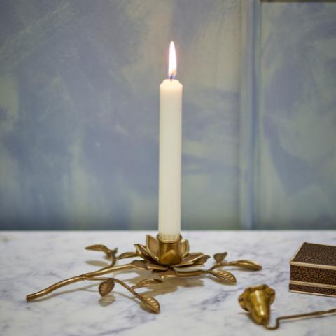 Gretchen Candle Holder, Gold, Metal