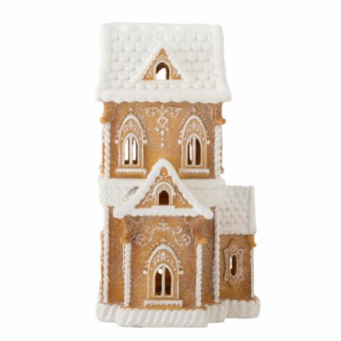 Kevin Deko mit Licht, Braun, Polyresin