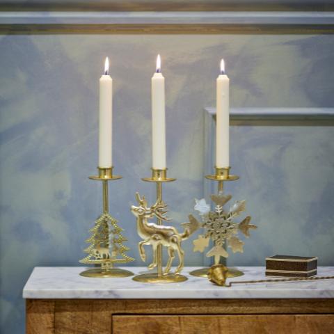 Sauda Candle Holder, Gold, Metal