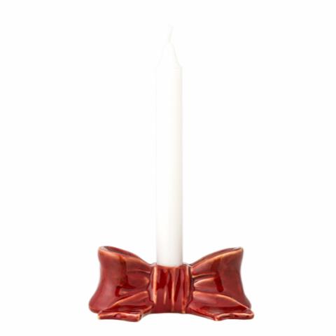 Bow Candle Holder, Red, Stoneware