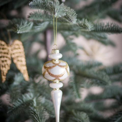 Hisar Ornament, White, Glass