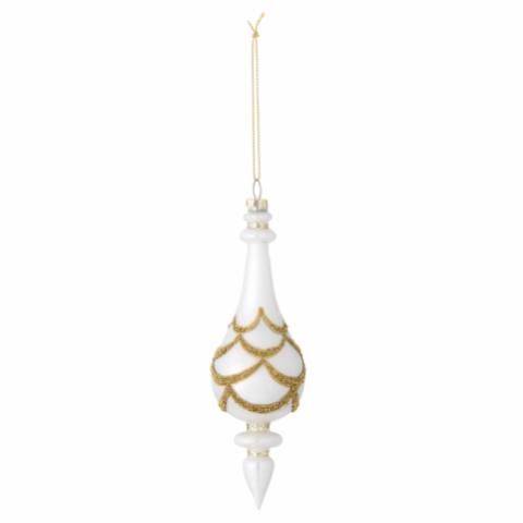 Hisar Ornament, Hvid, Glas