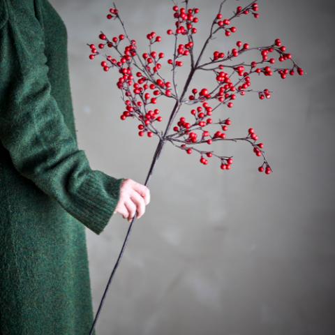Ilex Tige, Rouge, Fleurs artificielles