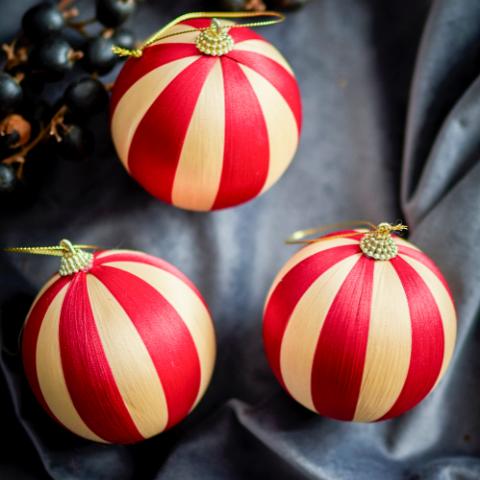 Wynn Ornament, Red, Polyester