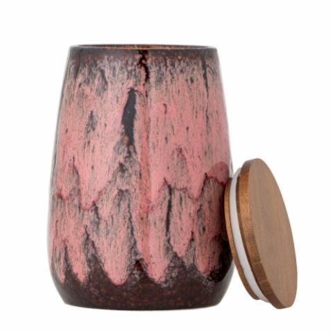 Rayen Jar w/Lid, Rose, Stoneware