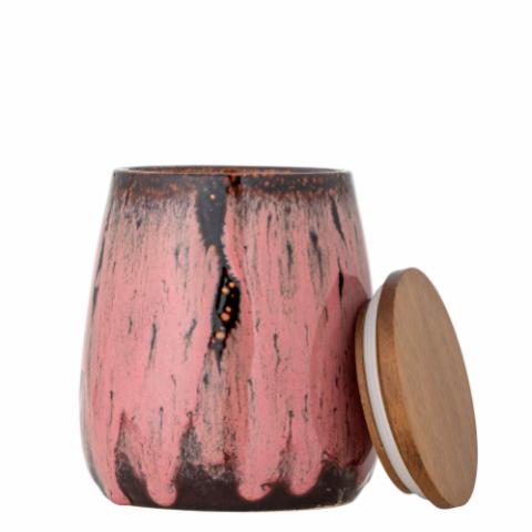 Rayen Jar w/Lid, Rose, Stoneware