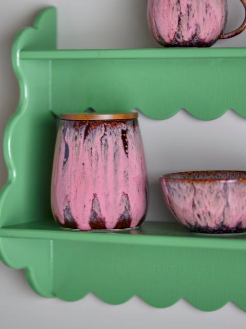 Rayen Jar w/Lid, Rose, Stoneware