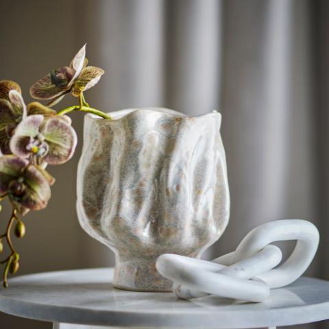 Adair Vase, Blanc, Grès